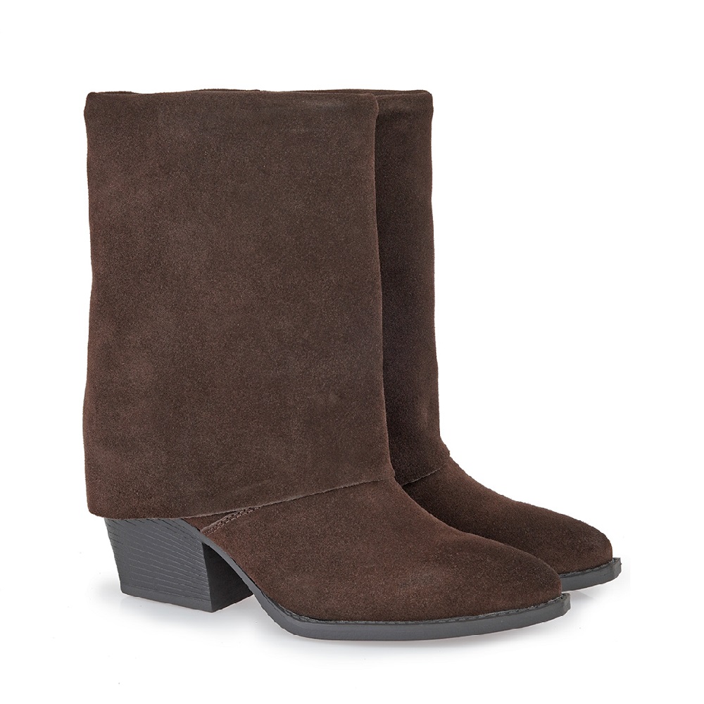 Γυναικείο μποτάκι καστόρι δέρμα καφέ Carla Cortez  V316W3804504 Collection FW 2025