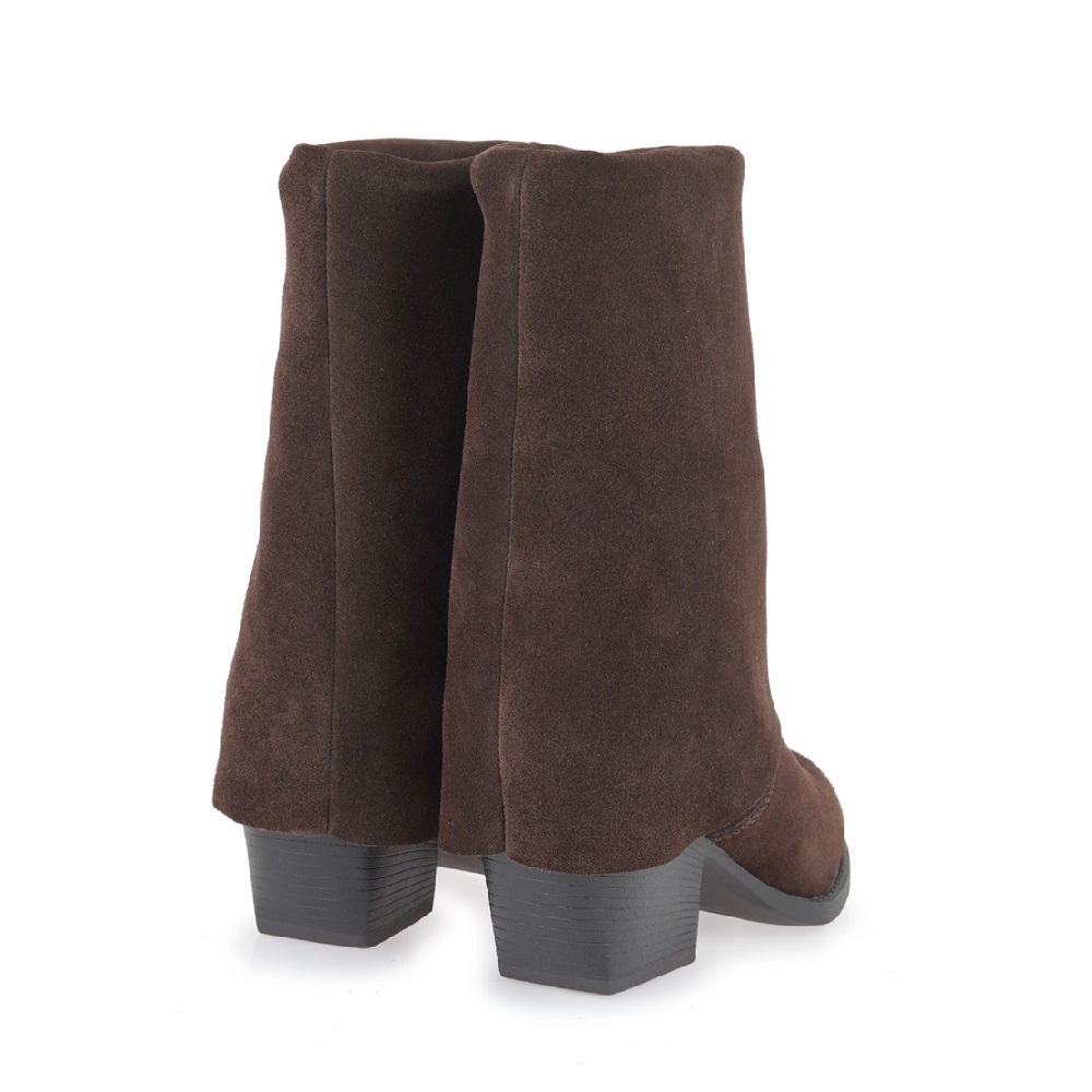 Γυναικείο μποτάκι καστόρι δέρμα καφέ Carla Cortez  V316W3804504 Collection FW 2025