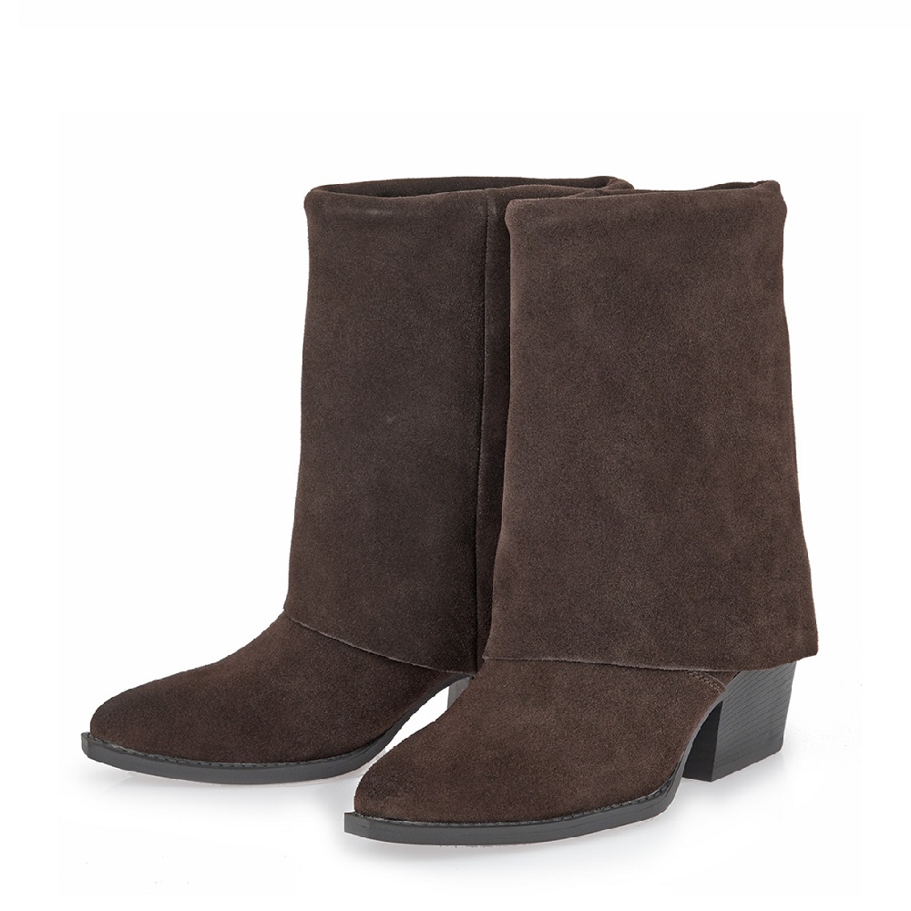 Γυναικείο μποτάκι καστόρι δέρμα καφέ Carla Cortez  V316W3804504 Collection FW 2025