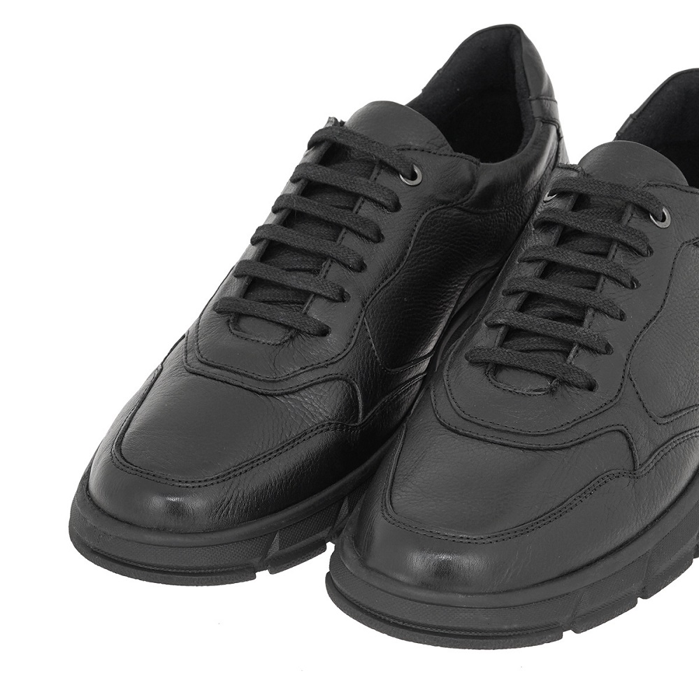 Ανδρικό δερμάτινο sneaker σε μαύρο χρώμα  Renato Garini  V514Χ3423002