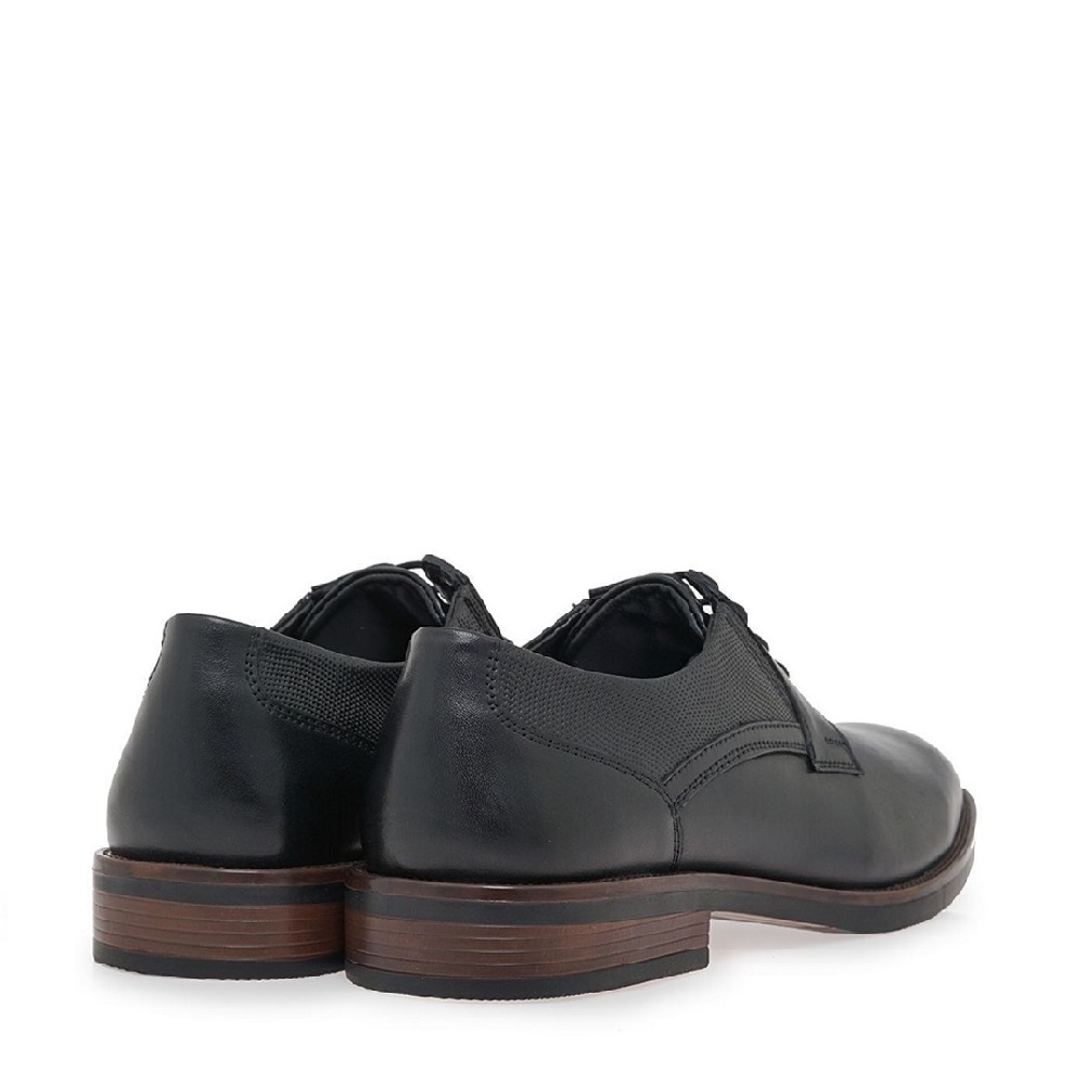Ανδρικό δερμάτινο oxford παπούτσι σε μαύρο χρώμα Renato Garini  V526Χ109205R Collection FW 2025