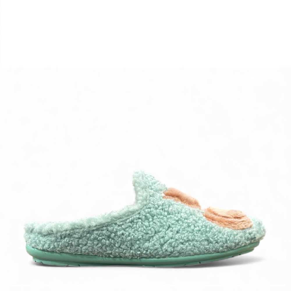 Γυναικεία χειμερινή παντόφλα σε πράσινο χρώμα Adams Shoes 1-758-25513-29