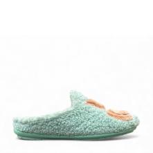 Γυναικεία χειμερινή παντόφλα σε πράσινο χρώμα Adams Shoes 1-758-25513-29