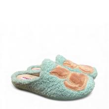 Γυναικεία χειμερινή παντόφλα σε πράσινο χρώμα Adams Shoes 1-758-25513-29 2