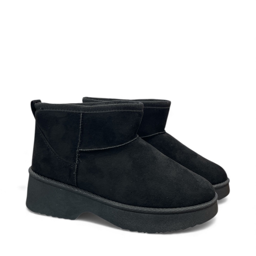 Γυναικείο μποτάκι μαύρο  με γούνα Il Mondo Comfort  RΥ002-2