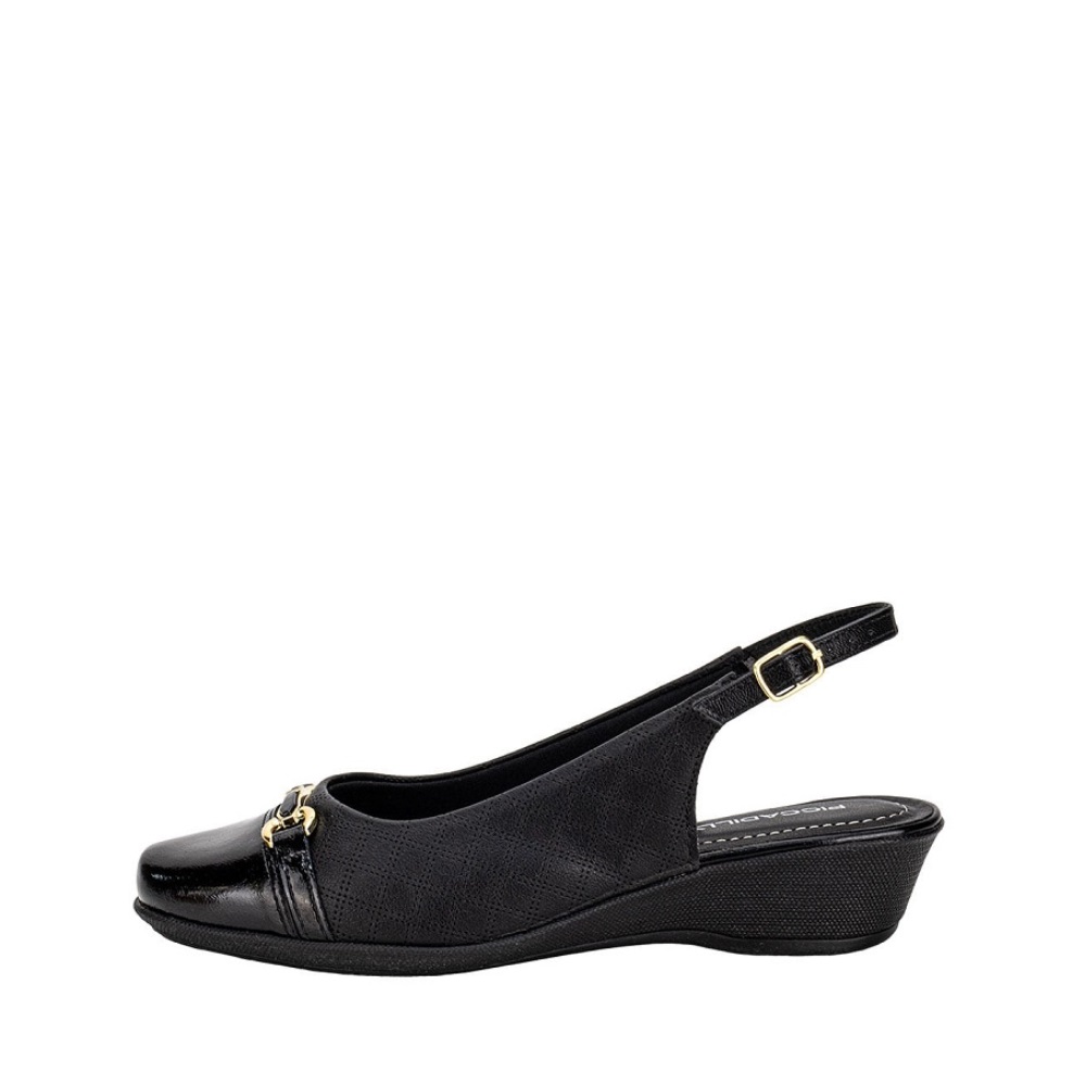 Piccadilly 143246-3 Micro Fiber Ανατομικά Γυναικεία Γοβάκια σε Μαύρο χρώμα