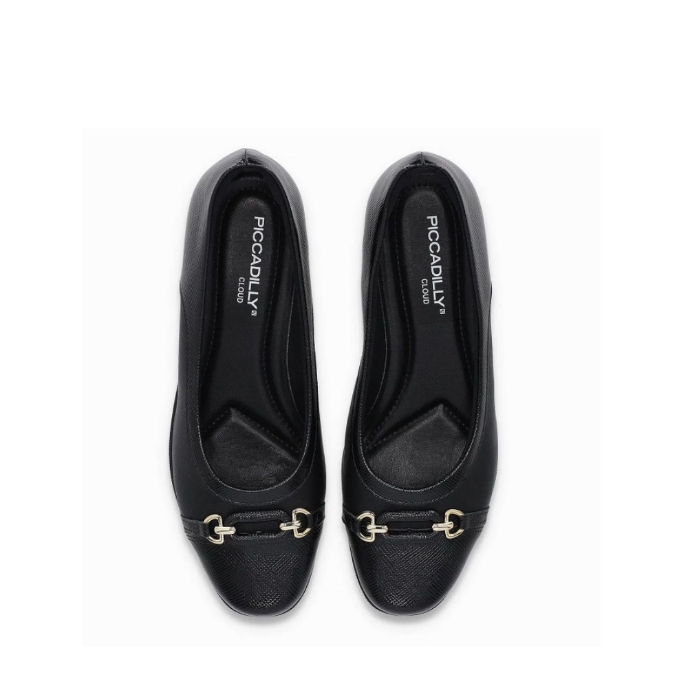 Piccadilly 143242-5 Micro Fiber Γυναικείες Ανατομικές Μπαλαρίνες σε Μαύρο χρώμα