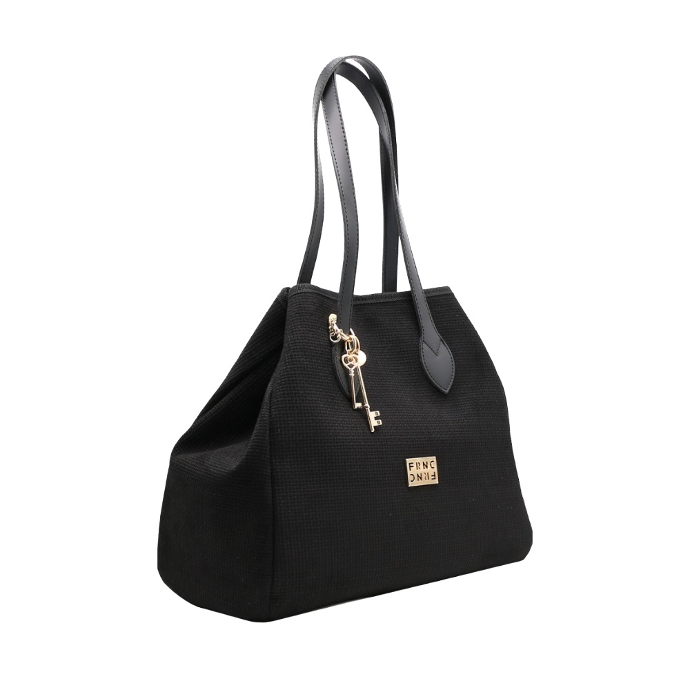 Τσάντα ώμου μαύρη FRNC  5576 ΒLΚ Collection SS 2026