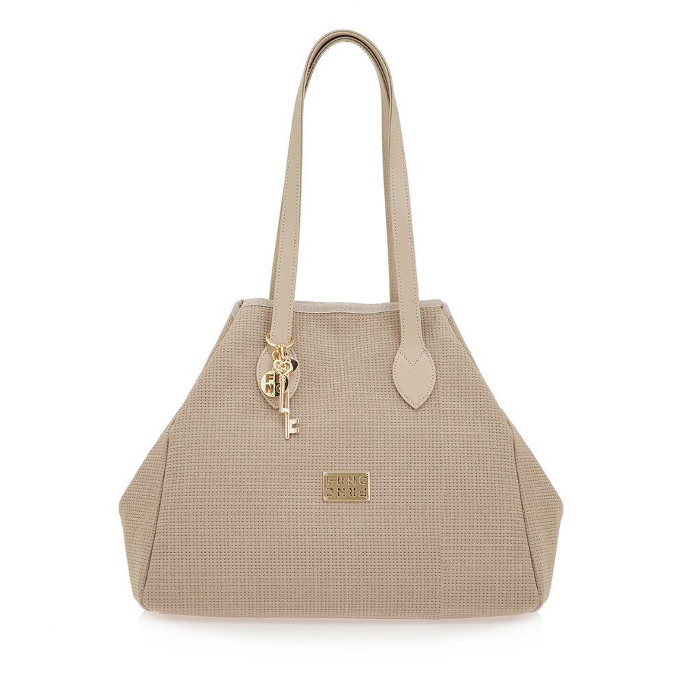 Τσάντα ώμου μπέζ FRNC  5576 BG Collection SS 2026