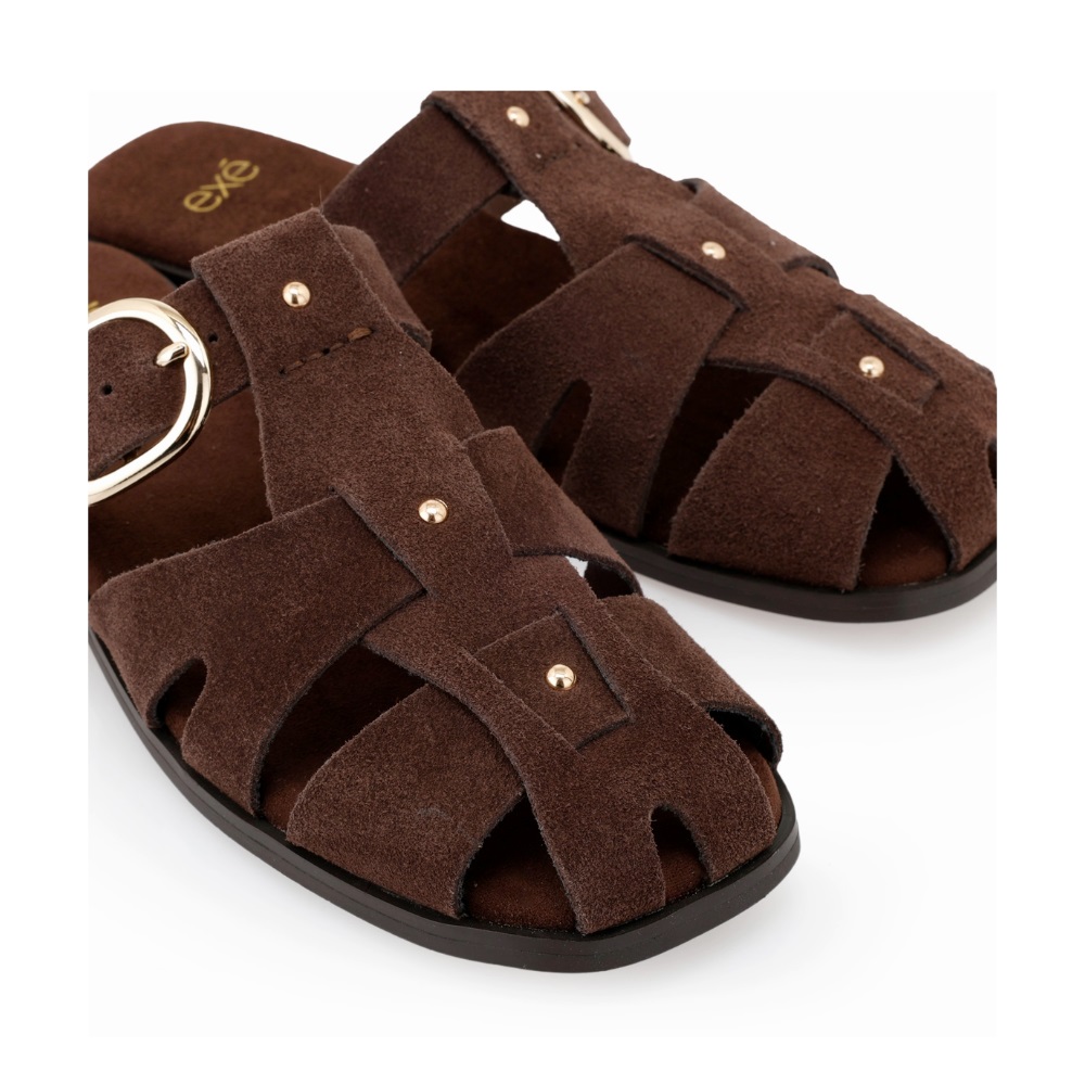 Γυναικείο Flat  δερμάτινο σανδάλι EXE  W403R3511504 Collection SS 2026