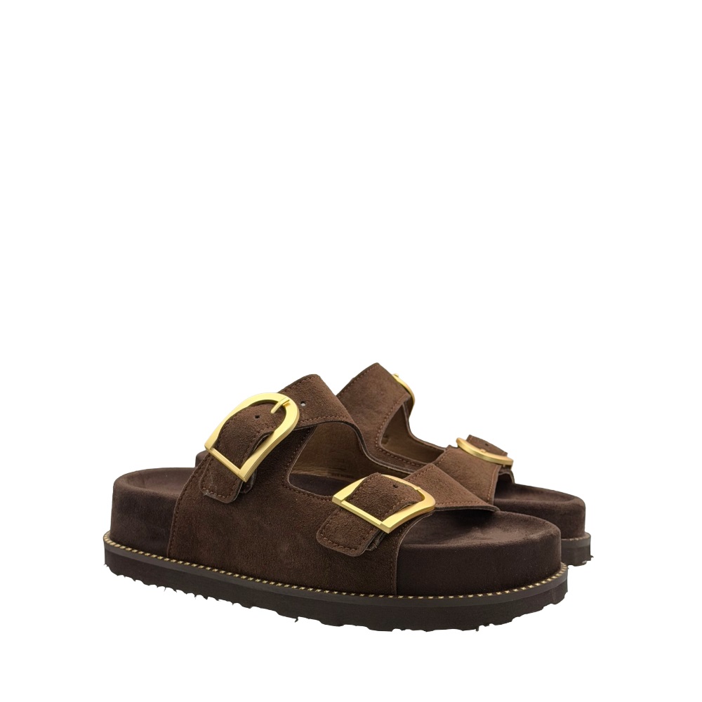 Γυναικείa flatforms Ragazza 01253  δέρμα καστόρ Collection SS 2026