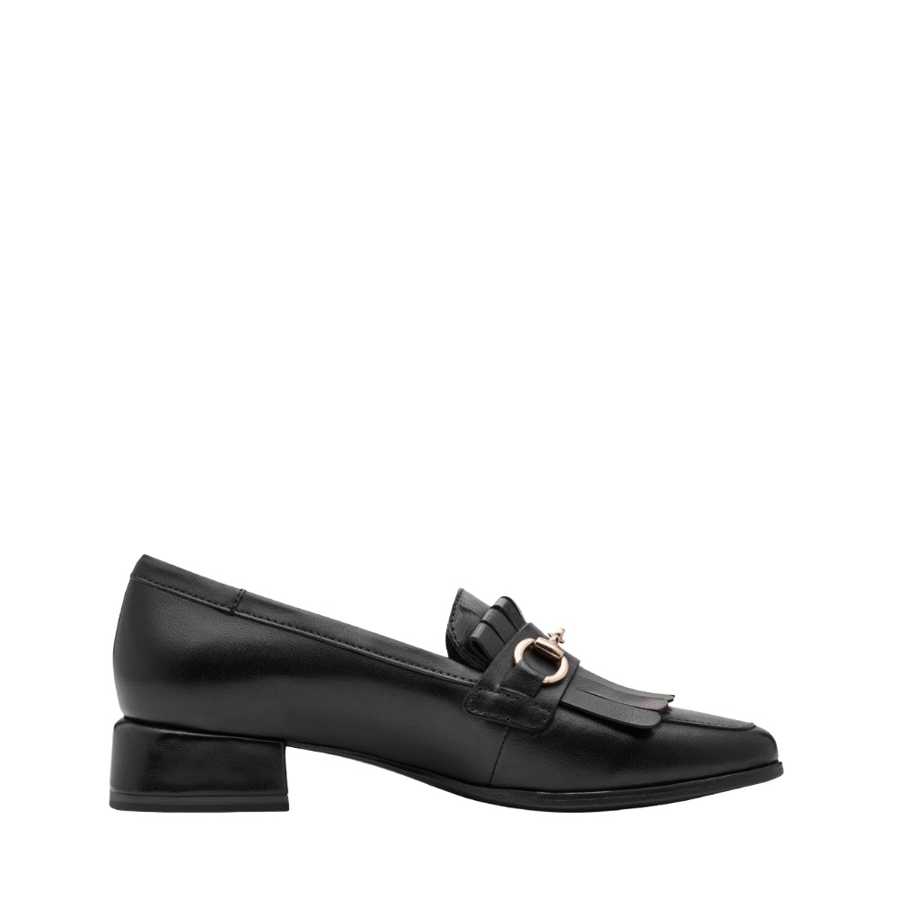 Γυναικείο μοκασίνι δέρμα σε μαύρο χρώμα Marco Tozzi Collection FW 2026