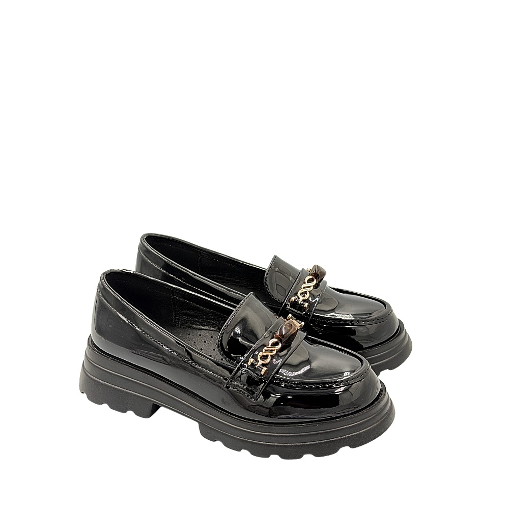 Παιδικό loafer μαύρο EXE KidsXA21U6522007  Collection Fall/Winter 2026/27