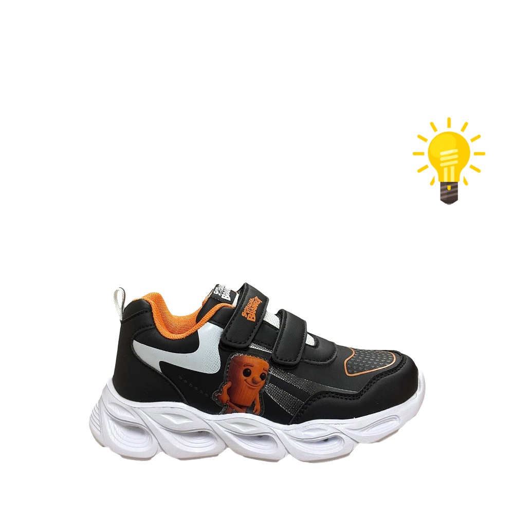 Italian Brainrot Παιδικά Sneakers Ανατομικά με Σκρατς & Φωτάκια Μαύρο SΚ330-SF118