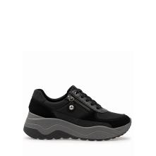 Γυναικείο δερμάτινο ανατομικό  sneaker σε μαύρο χρώμα IMAC IMA/208490