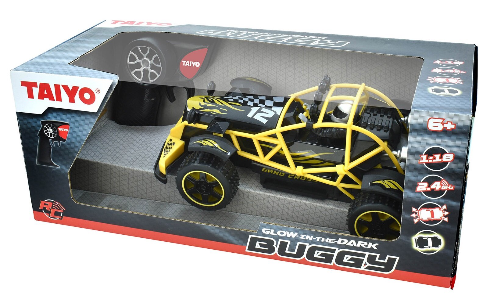 TAIYO Τηλεκατευθυνόμενο Όχημα Buggy Sand Cross Yellow Glow in The Dark 1:18 180000D