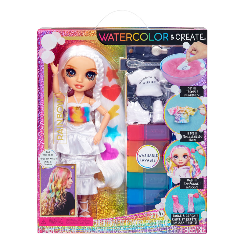 MGA Entertainment Kούκλα Raibow High Set Watercolor & Create Tie Dye (Καφέ Μάτια) 507598-EUC