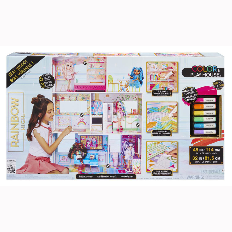 MGA Rainbow High Color & Play House 543077-EUC
