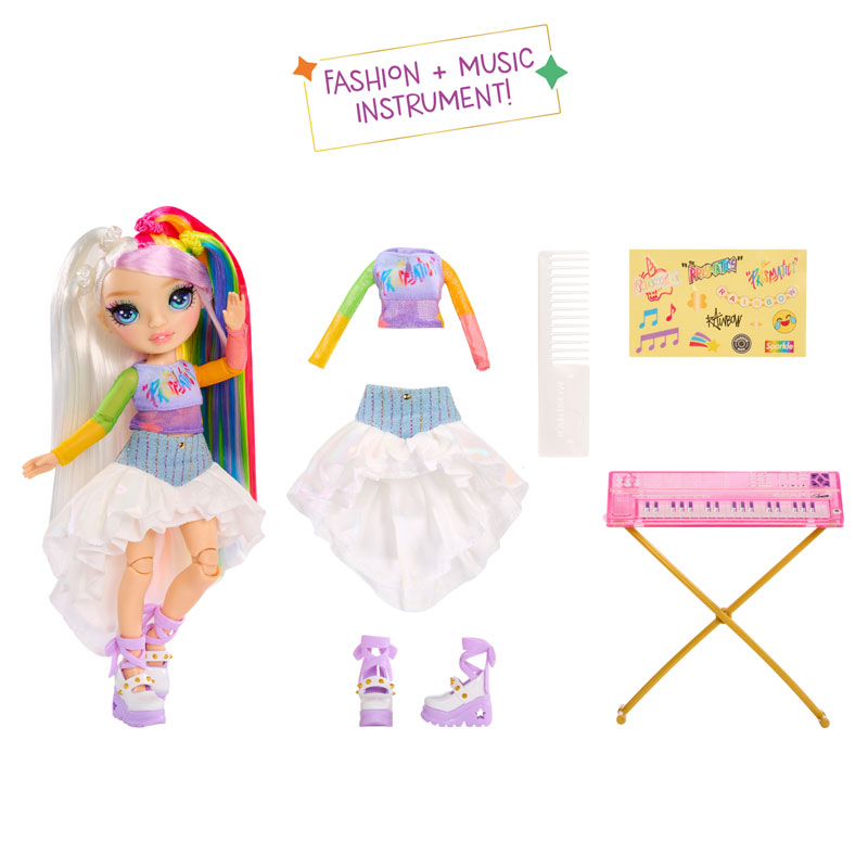 MGA Entertainment Rainbow High Junior Rockband Doll Amaya 23cm 565772-EUC