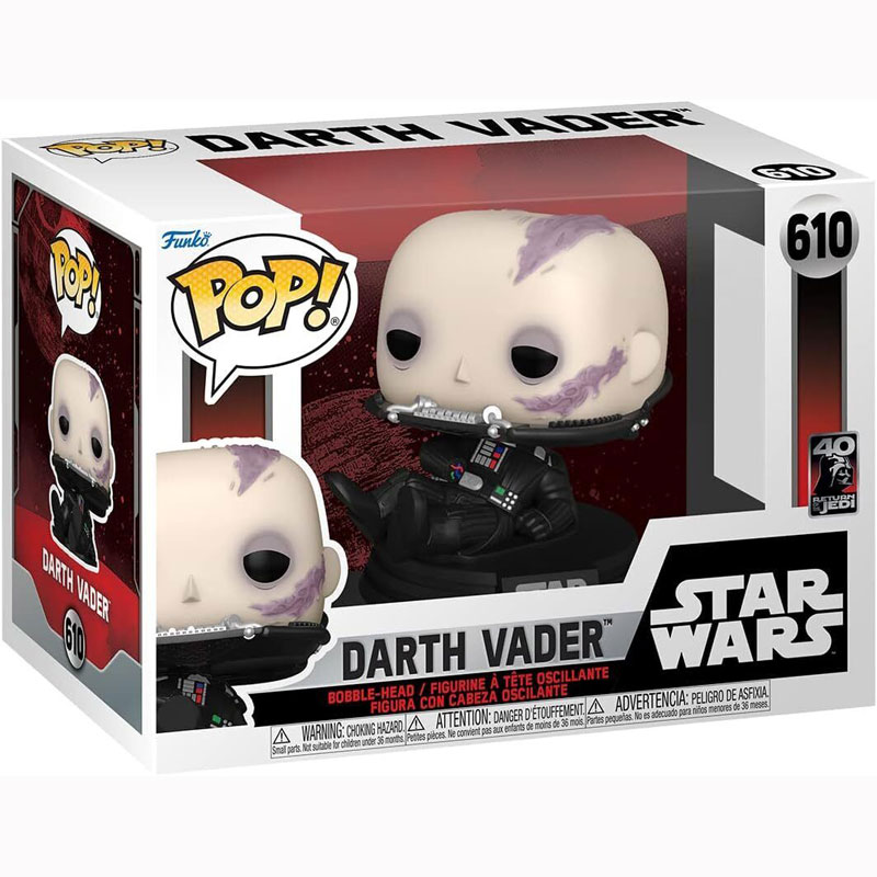 Funko Pop! Disney SW:Return of the Jedi 40th-Darth Vader (Unmasked) #610 Bobble-Head Vinyl Figure