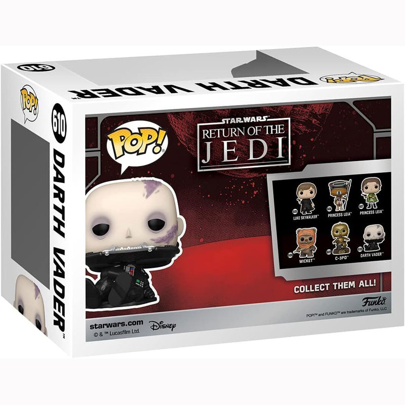 Funko Pop! Disney SW:Return of the Jedi 40th-Darth Vader (Unmasked) #610 Bobble-Head Vinyl Figure