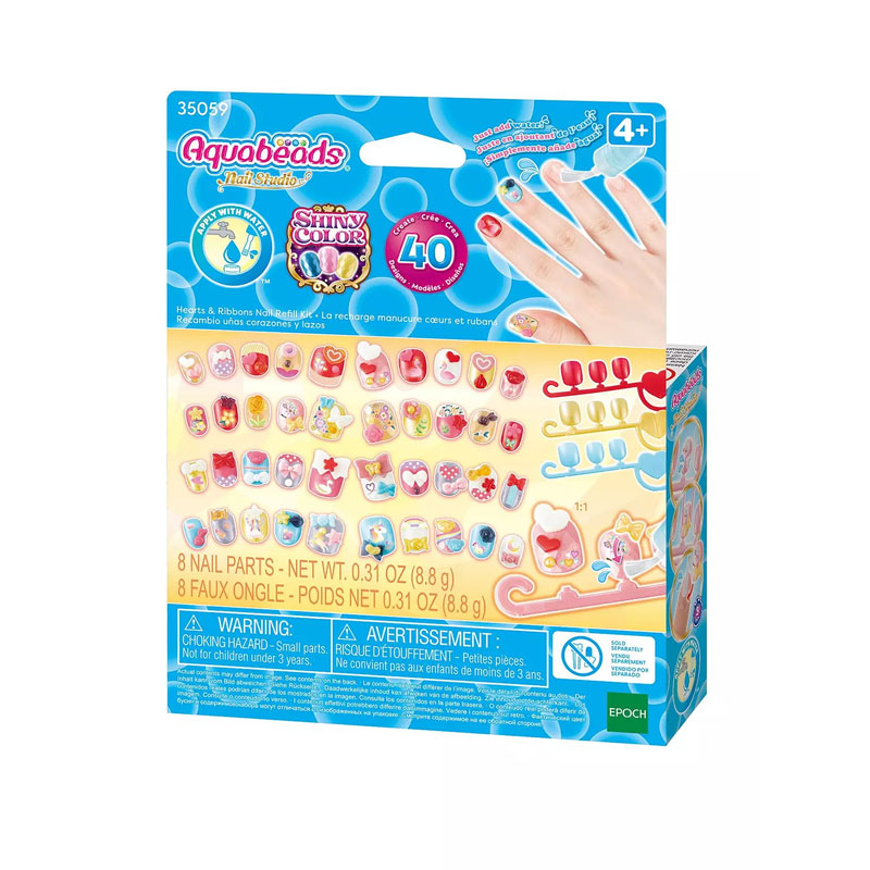 Aquabeads Hearts & Ribbons Nail Refill Kit 35059