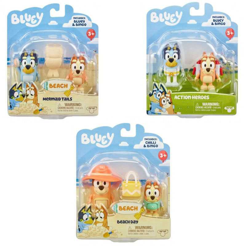 Giochi Preziosi Bluey Φιγούρες 6cm 2 Pack Παραλία -Σχέδια BLY69000