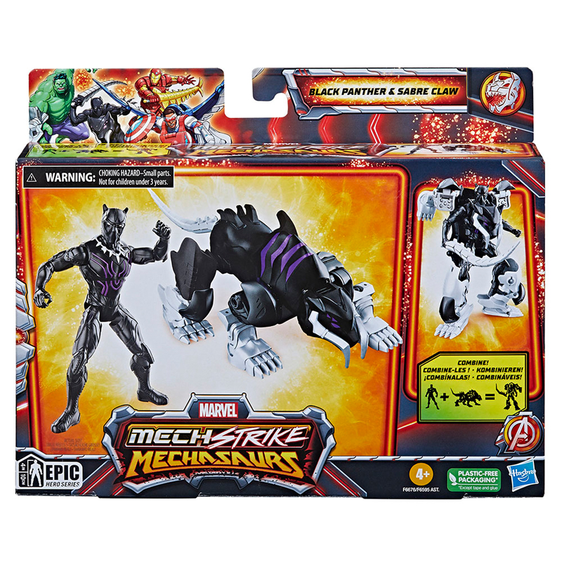 Hasbro Marvel Mech Strike: Mechasaurus - Black Panther Action Figure 10cm F6676