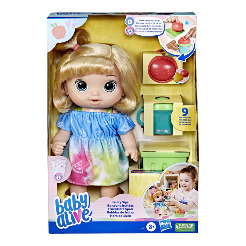 Hasbro Baby Alive Fruity Sips Apple Blonde Hair F7356