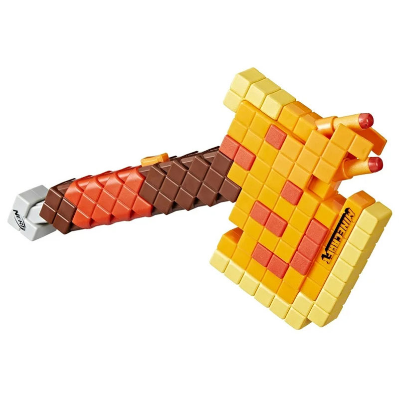 Hasbro Nerf Minecraft Firebrand Dart Blasting Axe F8953