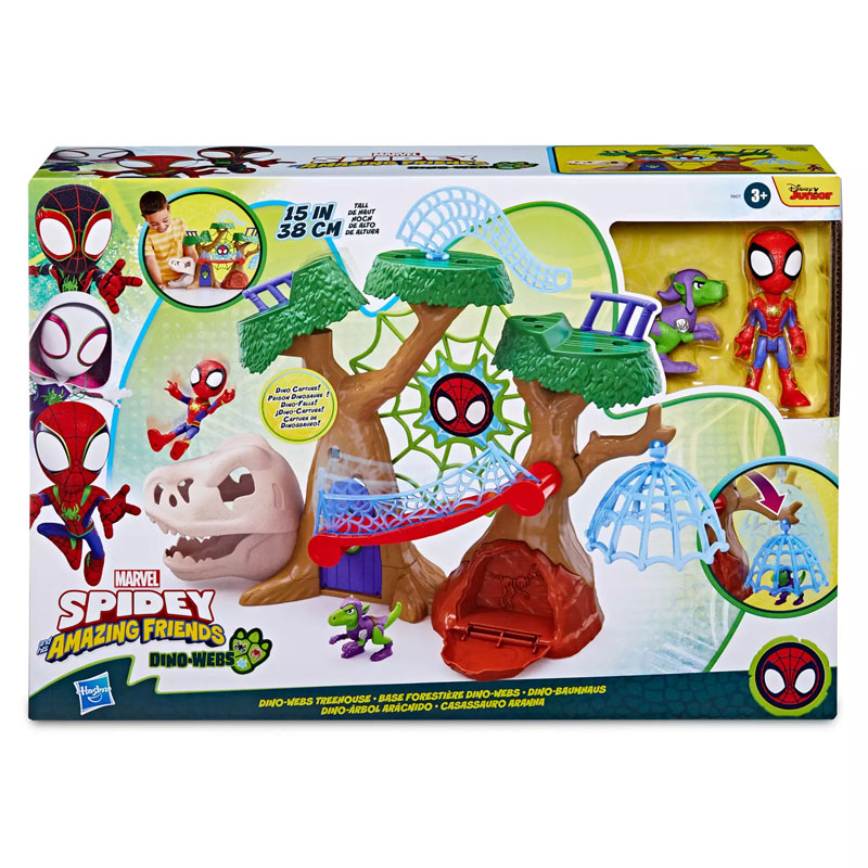 Hasbro Marvel Spidey and His Amazing Friends Spidey Hero Dino Webs Treehouse Playset F9477