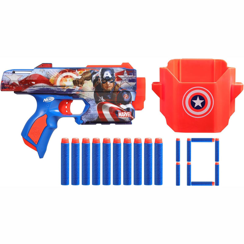 Hasbro Nerf Inked Marvel Captain America Dart Blaster F9717