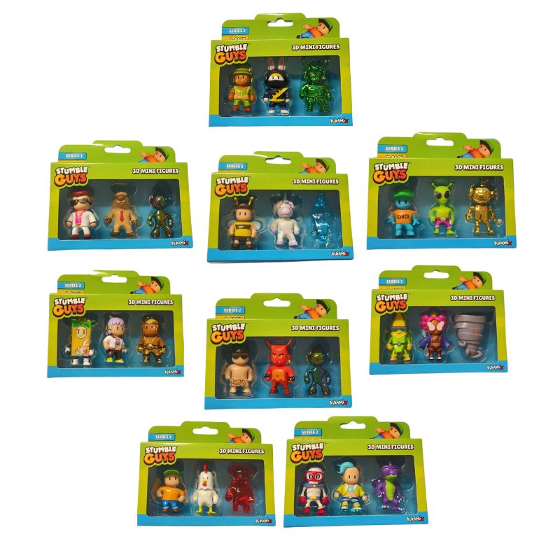 Just Toys Stumble Guys Series 2 3D Mini figures 5cm 3 pack - Σχέδια 0439