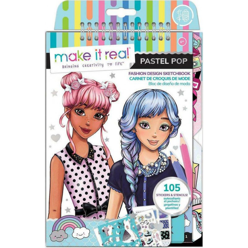Make it Real Fashion Design Sketchbook  Pastel Pop! 3205