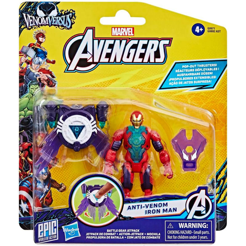 Hasbro Marvel Avengers Figure Anti-Venom Iron Man with Battle Gear 10cm G0971/G0892