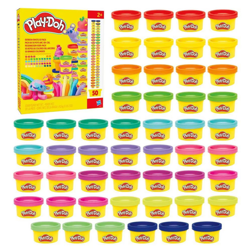 Hasbro Play-Doh Super Rainbow Favors 50 μίνι βαζάκια G1761