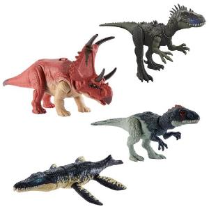 Mattel Jurassic World Νέοι Δεινόσαυροι με κινούμενα μέλη, λειτούργια επίθεσης & ήχους- Σχέδια HLP14