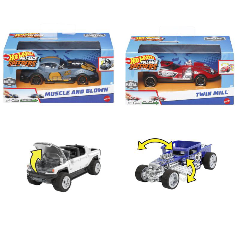 Mattel Hot Wheels Αυτοκινητάκια Pull Back 1:43 - Σχέδια HPR70