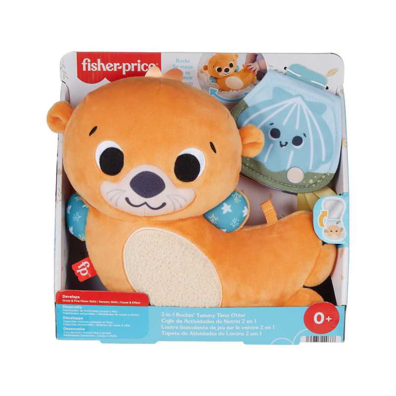 Fisher Price Tummy Time Βίδρα με κίνηση και μαλακό βιβλιαράκι HXG96