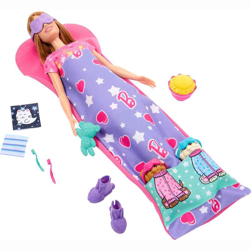 Mattel Barbie Puppy Pijama Party Sleepover με κουταβάκια HXN01