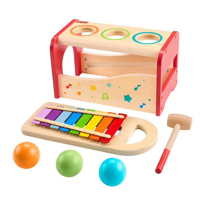 Fisher-Price® Wooden Pound & Tap Bench Xylophone Ξύλινο Μουσικό Παιχνίδι Ξυλόφωνο HXT88