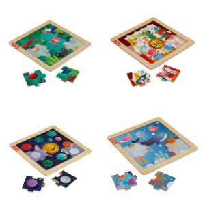 Fisher Price Wooden Jigsaw Puzzle Μίνι Ξύλινο Παζλ - 4 Σχέδια HXV15