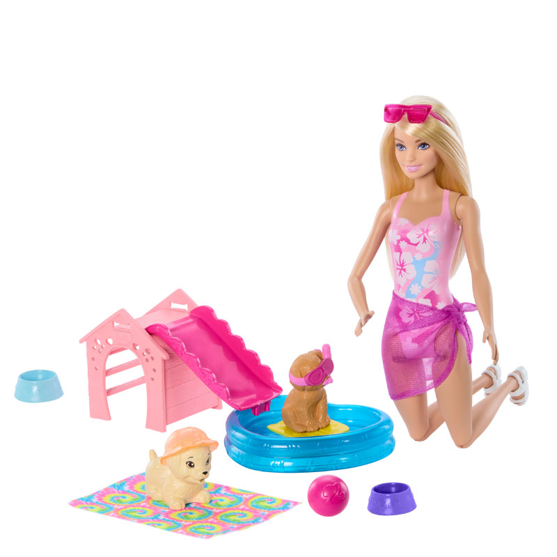 Mattel Barbie Pool Party με Κουταβάκια JBF35