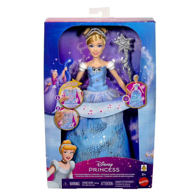 Mattel Disney Princess Cinderella Doll With Lights & Sounds - Σταχτοπούτα Με Μαγικό Ραβδί JBF94