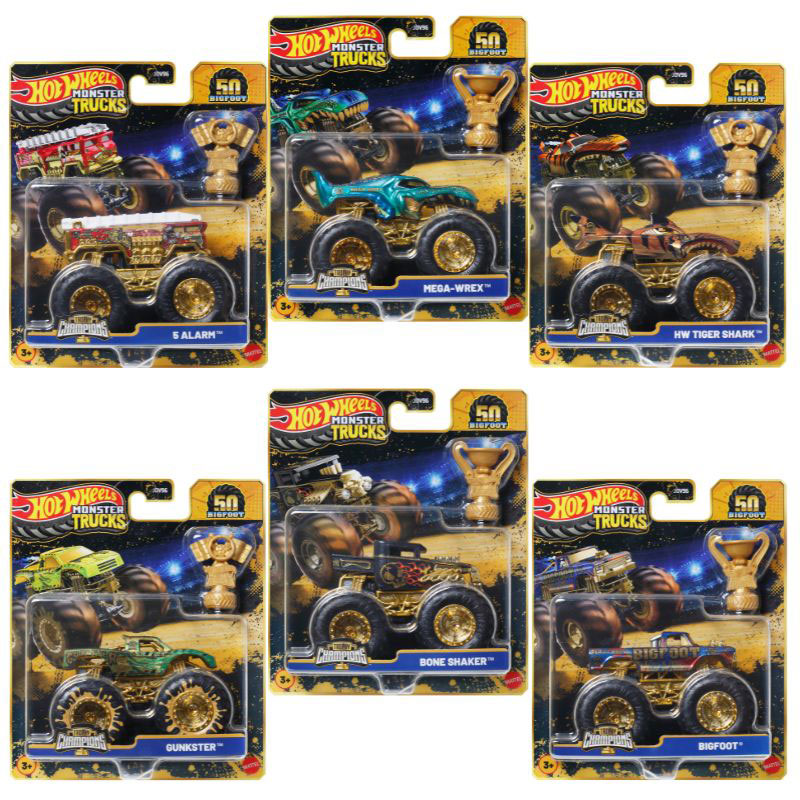 Mattel Hot Wheels Monster Trucks 1:64 Trophy Champions Bigfoot 50th Anniversary  - Σχέδια JDV96