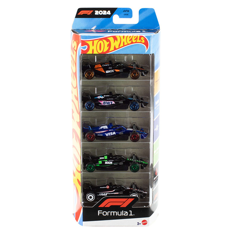 Mattel Hot Wheels Αυτοκινητάκια F1 Σετ των 5 JGF58