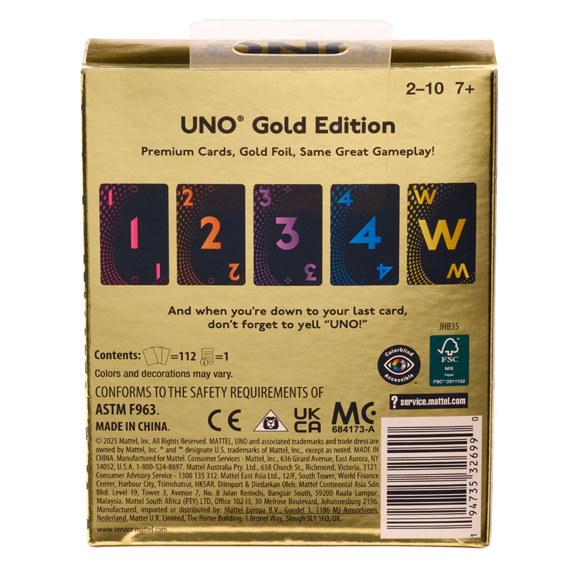 Mattel Uno Gold Premium Edition JHB35