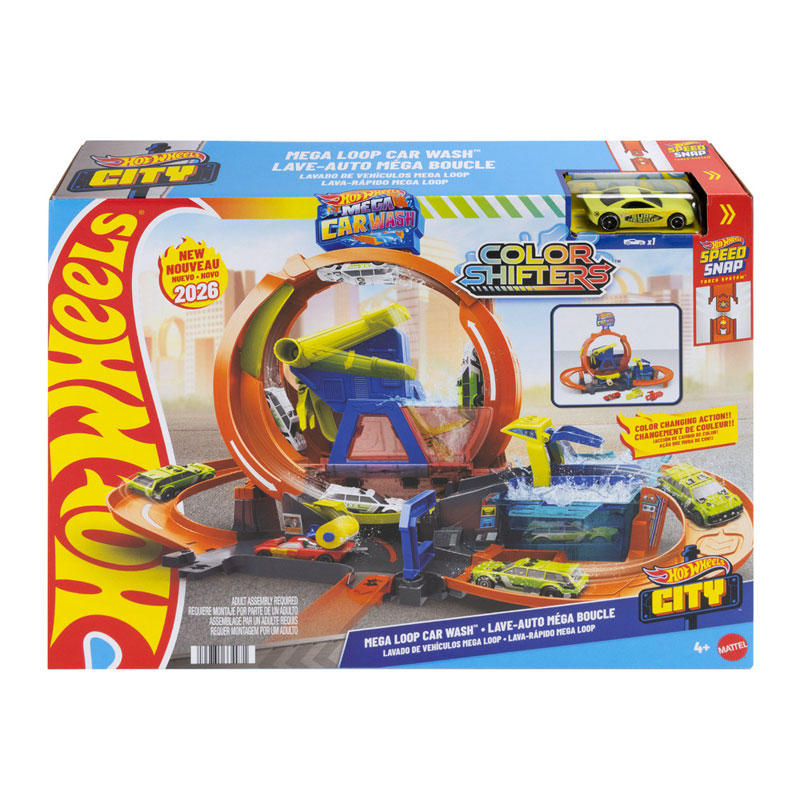 Mattel Hot Wheels® City Mega Loop Car Wash - Mega Πλυντήριο Χρωμοκεραυνών Με Λουπ JHL97