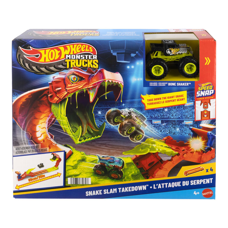 Mattel Hot Wheels Monster Trucks Snake Slam Takedown™ Πίστα Επίθεση Φιδιού JJN44