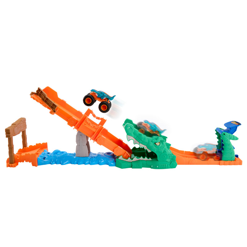 Mattel Hot Wheels Monster Trucks Crocodile Crash Challenge™ Πίστα Εξόντωση Κροκοδείλου JJN45